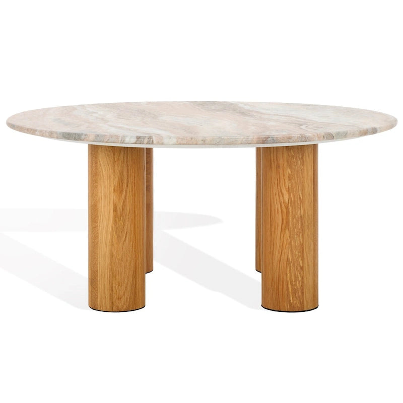 Runder Couchtisch mit Marmoroptik - 36Bx36Tx16H