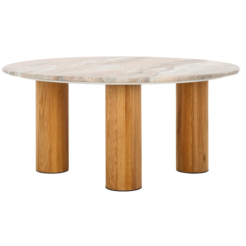 Runder Couchtisch mit Marmoroptik - 36Bx36Tx16H