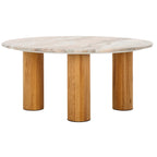Runder Couchtisch mit Marmoroptik - 36Bx36Tx16H