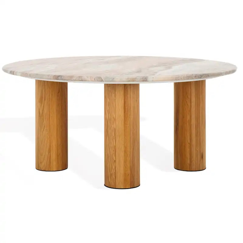 Runder Couchtisch mit Marmoroptik - 36Bx36Tx16H